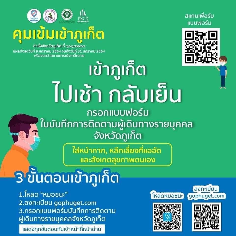 สรุปคำสั่งจังหวัดภูเก็ต ที่ 101/2564 ลงวันที่ 9 มกราคม 2564