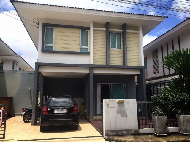 6A111168 ให้เช่าบ้านเดี่ยว 2 ชั้นตกแต่งสวย 3 นอน 2 น้ำ เดือนละ 25,000 บ.