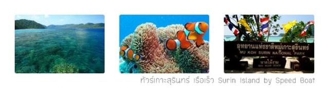 ทัวร์เกาะสุรินทร์ เรือเร็ว  15 ต.ค. ถึง 15 พ.ค. ของทุกปี