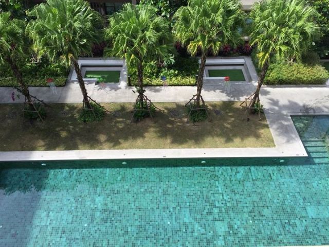 6A111421 ให้เช่าคอนโด วิวสระ เฟอร์นิเจอร์ครบ บรรยากาศดี เดือนละ 14,000 บ.