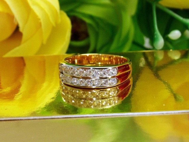 แหวนเพชร2แถว ชาย ที่ ห้างเพชรกาญจน์ ราคาส่ง