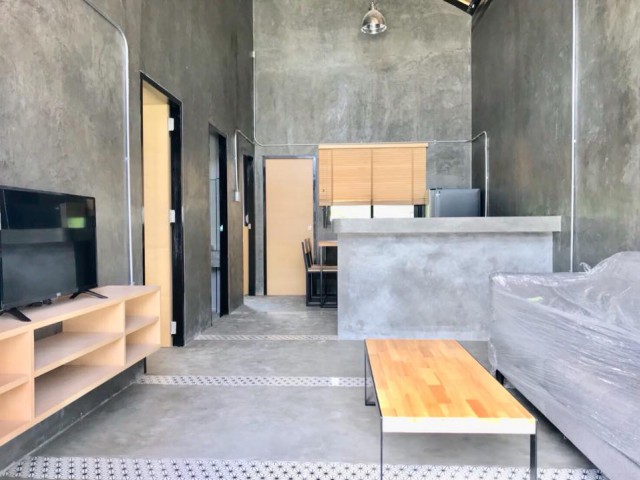 6A120505 ให้เช่าบ้านแฝดชั้นเดียวด้วยการตกแต่งสไตล์ลอฟท์ บรรยากาศดีเป็นธรรมชาติ