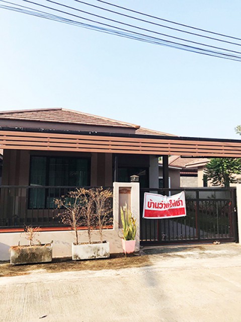 6A20083 ให้เช่าบ้านเดี่ยวชั้นเดียวในโครงการใกล้สนามบิน พื้นที่ 48 ตรว.