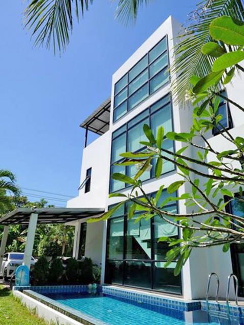 6A80503 ให้เช่าPool Villa สไตล์โมเดิร์น พื้นที่ 200 ตรม. พร้อมสระว่ายน้ำส่วนตัว.