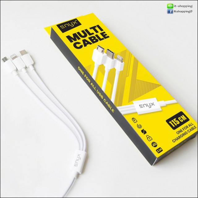 สายชาร์จ ENYX 3 in 1 iPhone, Type C,Micro USB